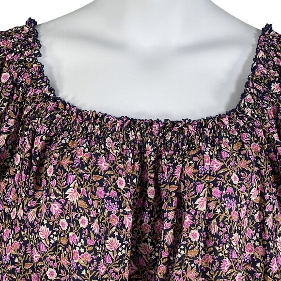 Old Navy Womens 3X Floral Smocked Babydoll Puff Sleeve Top Cottagecore Feminine - Picture 6 of 14